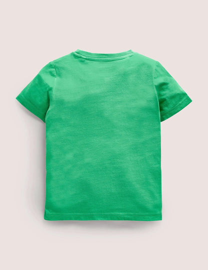 Birthday Appliqué T-shirt-Aloe Green Bunnies Four
