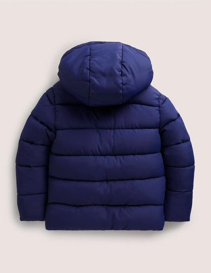 Navy Waterproof Puffer Jacket-College Navy