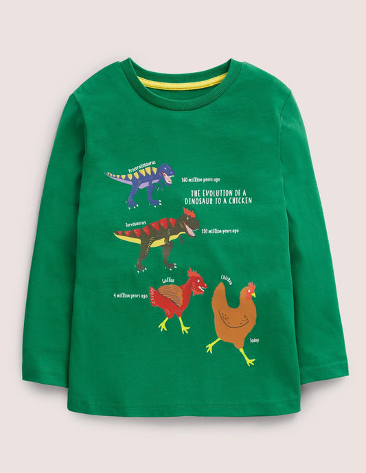 Printed Graphic T-shirt-Shady Glade Green Evolution