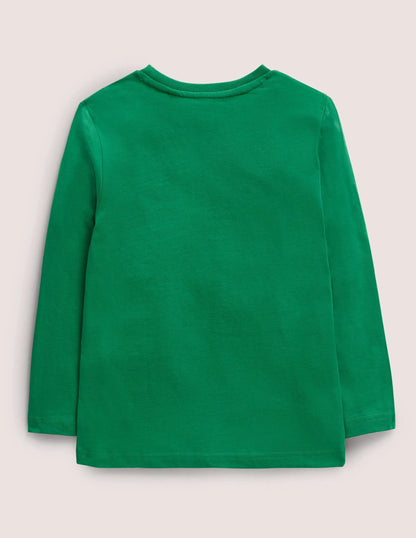 Printed Graphic T-shirt-Shady Glade Green Evolution