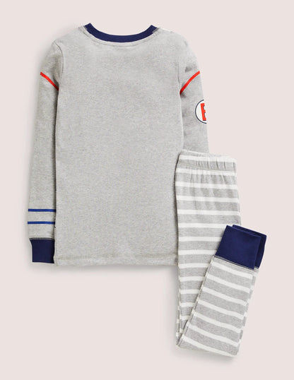 Dream Big Long Pajamas-Grey Marl Astronaut