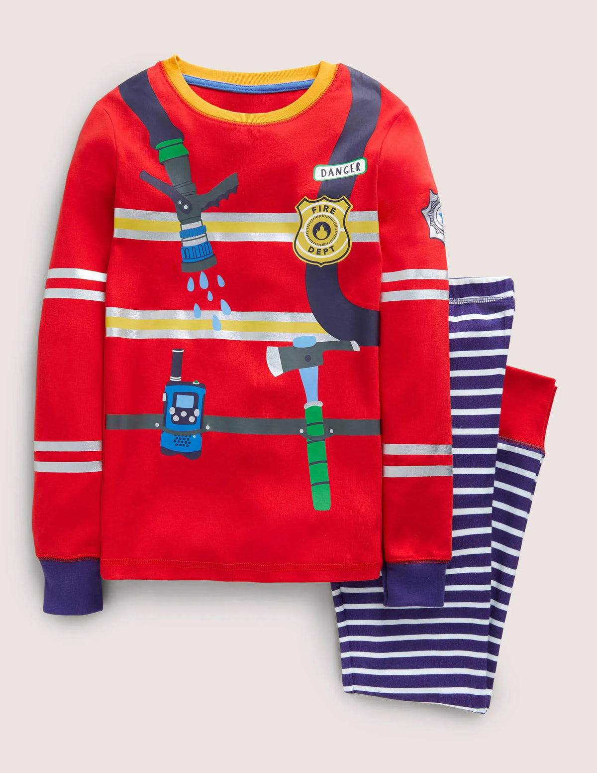 Dream Big Long Pajamas-Fire Red Firefighter
