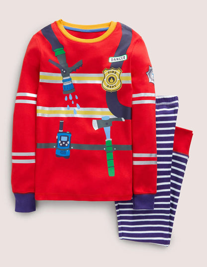 Dream Big Long Pajamas-Fire Red Firefighter