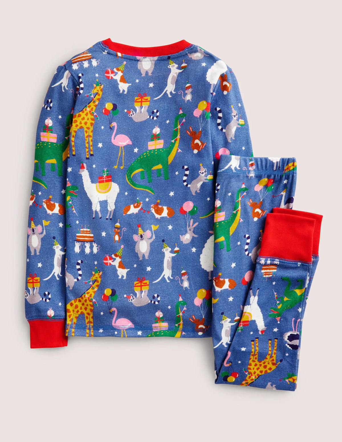 Snug Long John Pajamas-Multi Birthday Print
