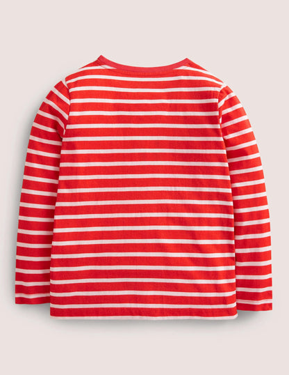 Appliqué Breton T-shirt-Strawberry Tart Red Trucks