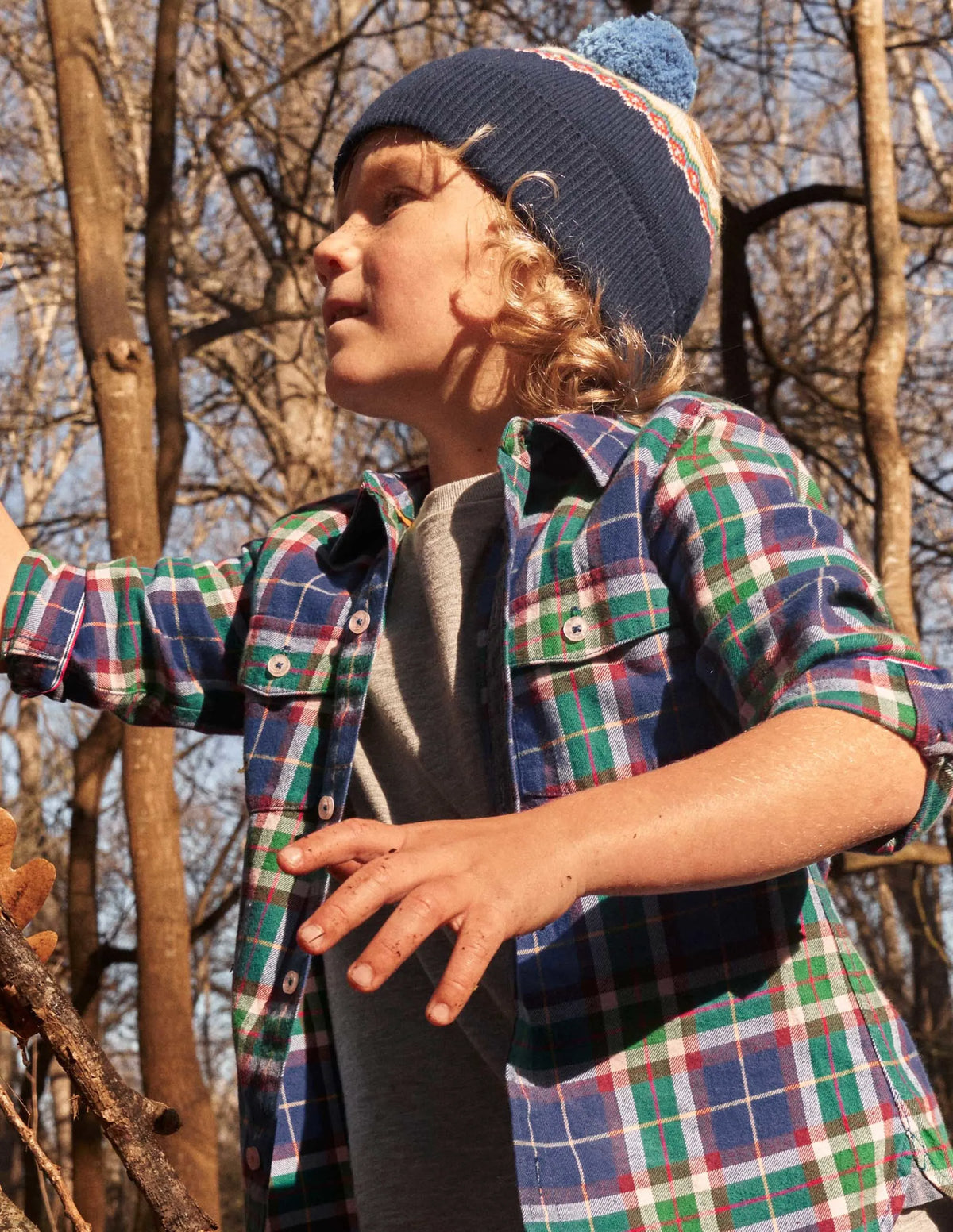 Squirrel Fair Isle Hat-Navy