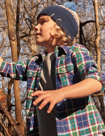 Squirrel Fair Isle Hat-Navy