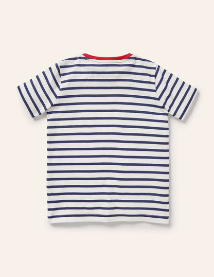 Dress Up T-shirt-Ivory/Starboard Blue Pirate