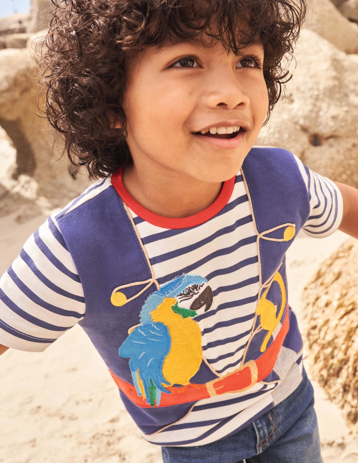 Dress Up T-shirt-Ivory/Starboard Blue Pirate