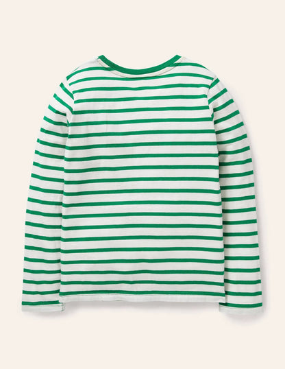 Lift-the-flap Vehicle T-shirt-Ivory/Highland Green Digger