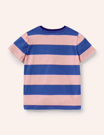Slub Washed T-shirt-Boto Pink/Bright Marina