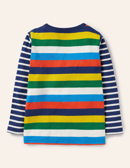 Long Sleeve Breton T-shirt-Starboard Blue/Ivory