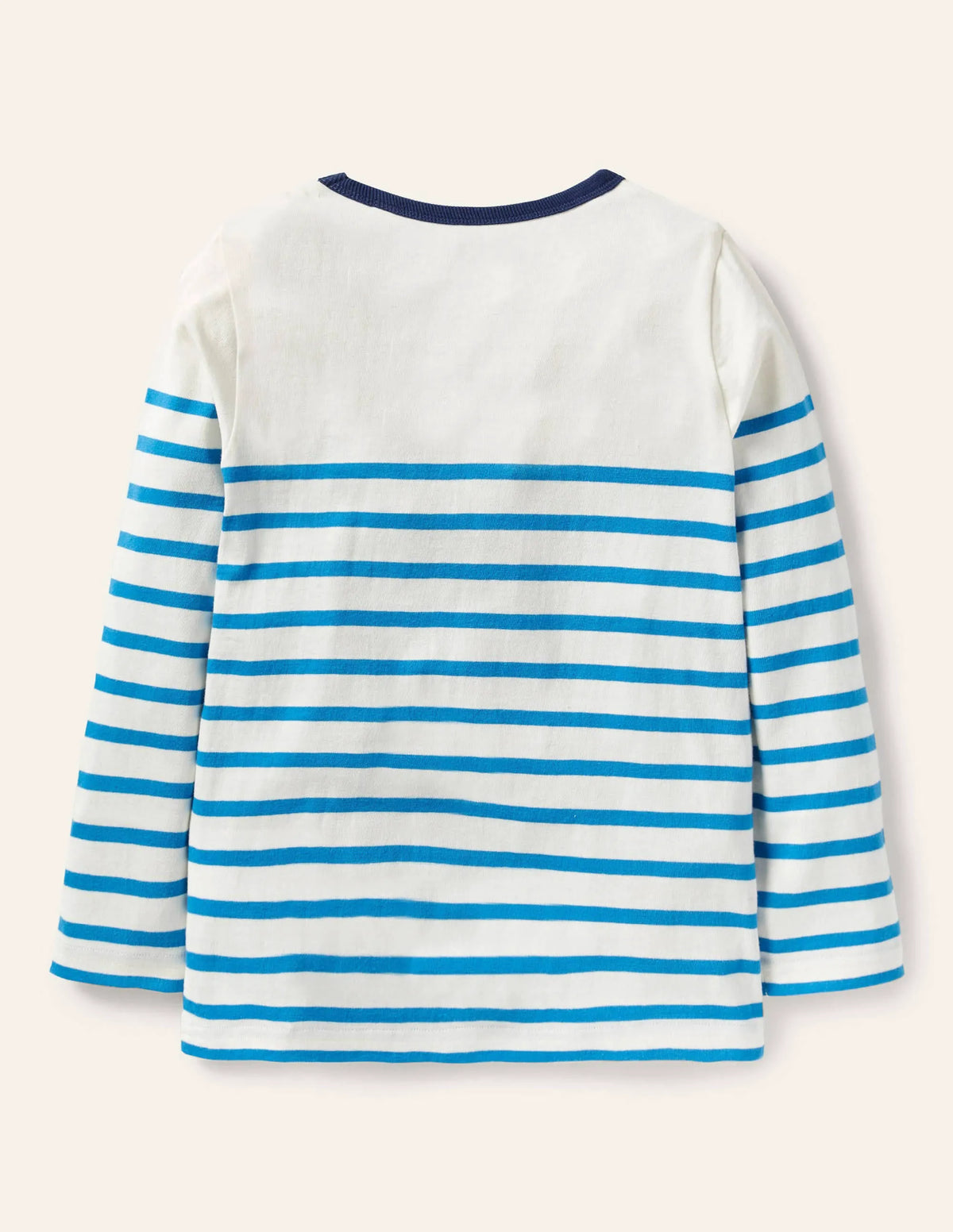 Long Sleeve Breton T-shirt-Ivory/Moroccan Blue Weather