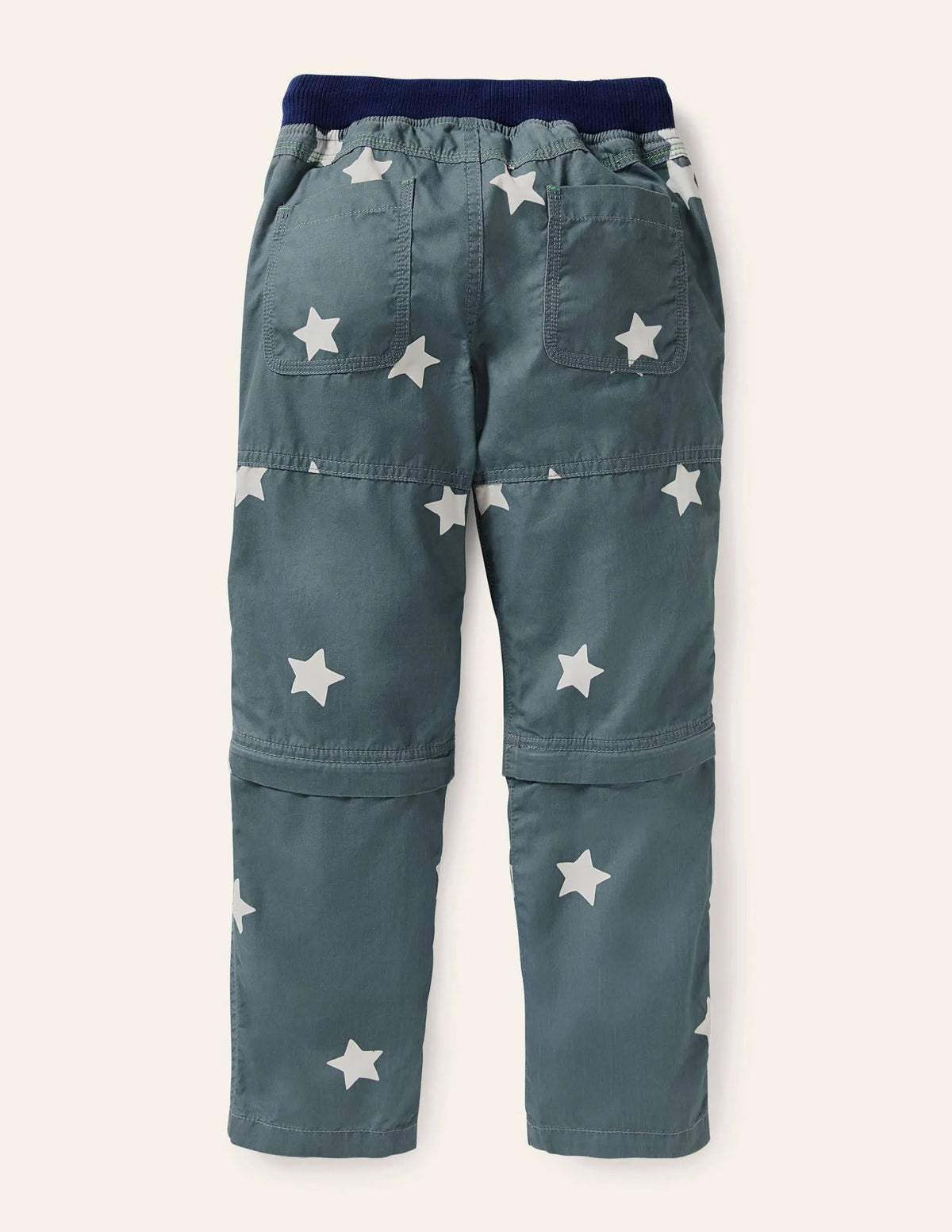 Zip-off Techno Pants-Cobble Grey Stars