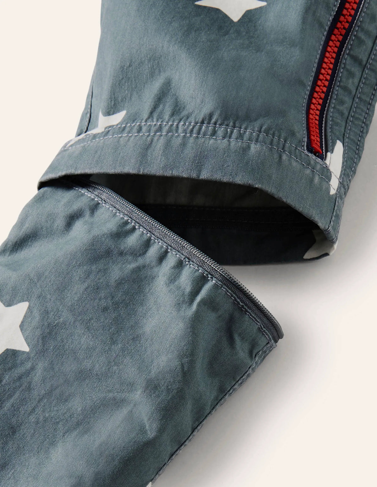 Zip-off Techno Pants-Cobble Grey Stars