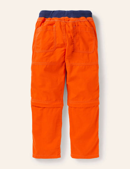 Zip-off Techno Pants-Mandarin Orange