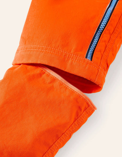 Zip-off Techno Pants-Mandarin Orange