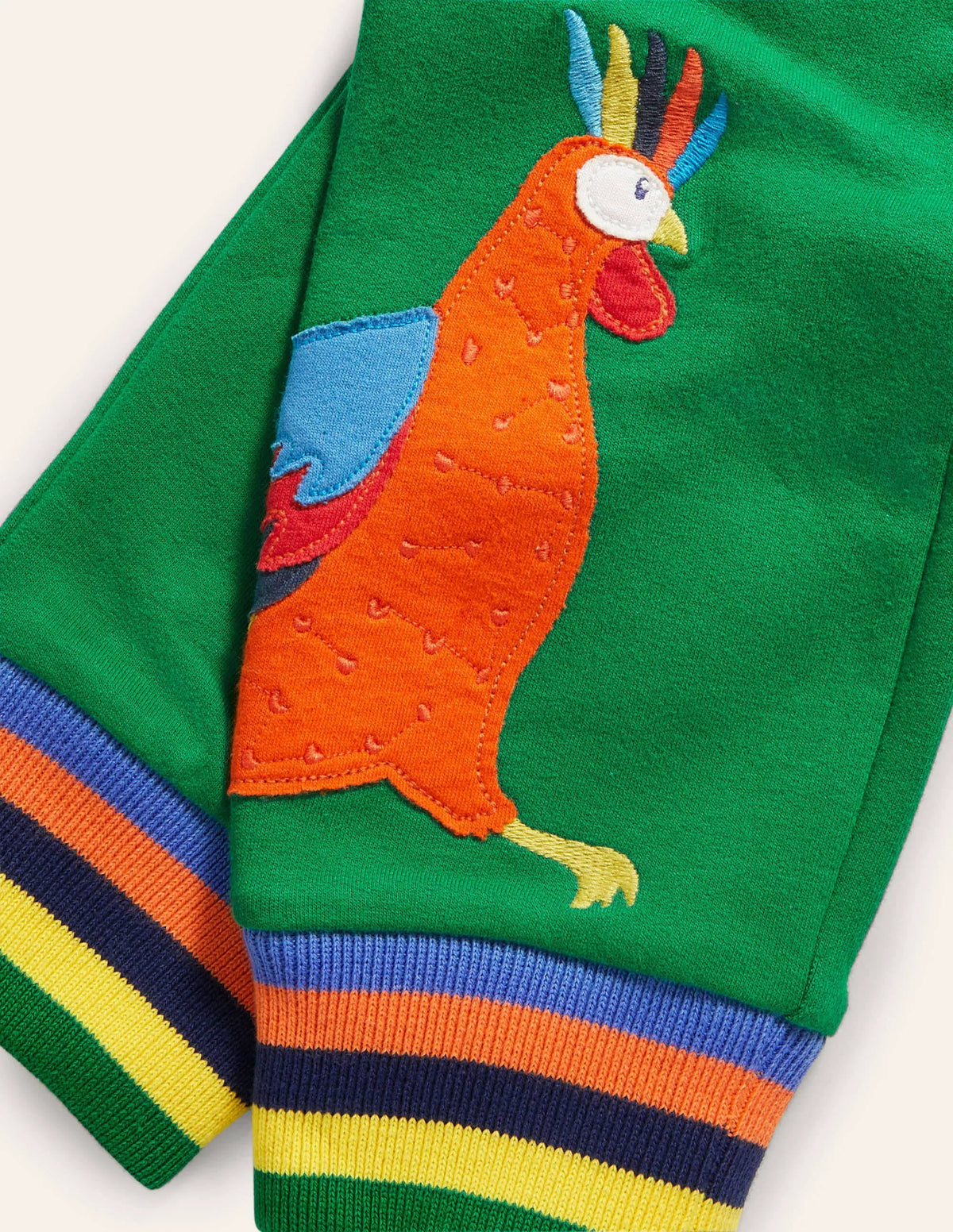Cockrel Appliqué Joggers-Green Pepper Animals