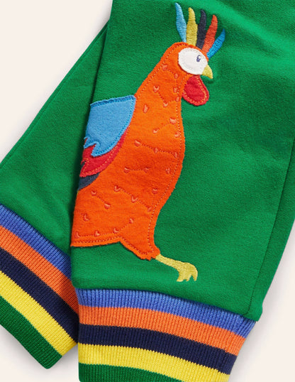 Cockrel Appliqué Joggers-Green Pepper Animals