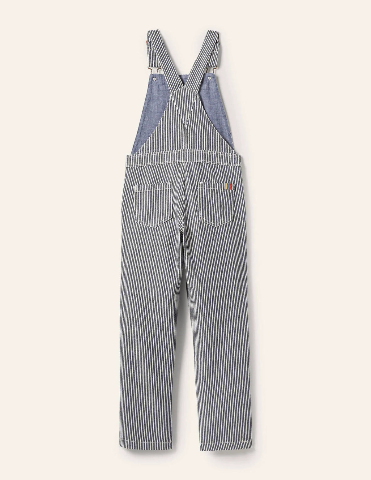 Striped Overalls-Indigo Ticking