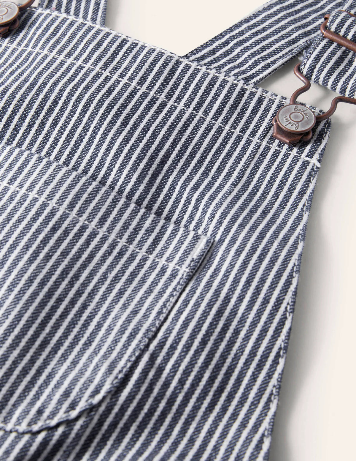 Striped Overalls-Indigo Ticking