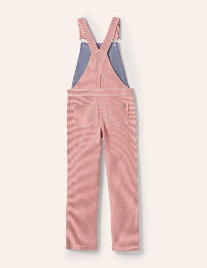 Striped Overalls-Strawberry Tart Red Ticking