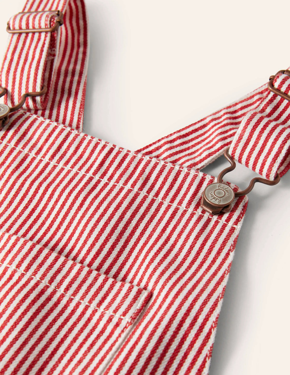 Striped Overalls-Strawberry Tart Red Ticking