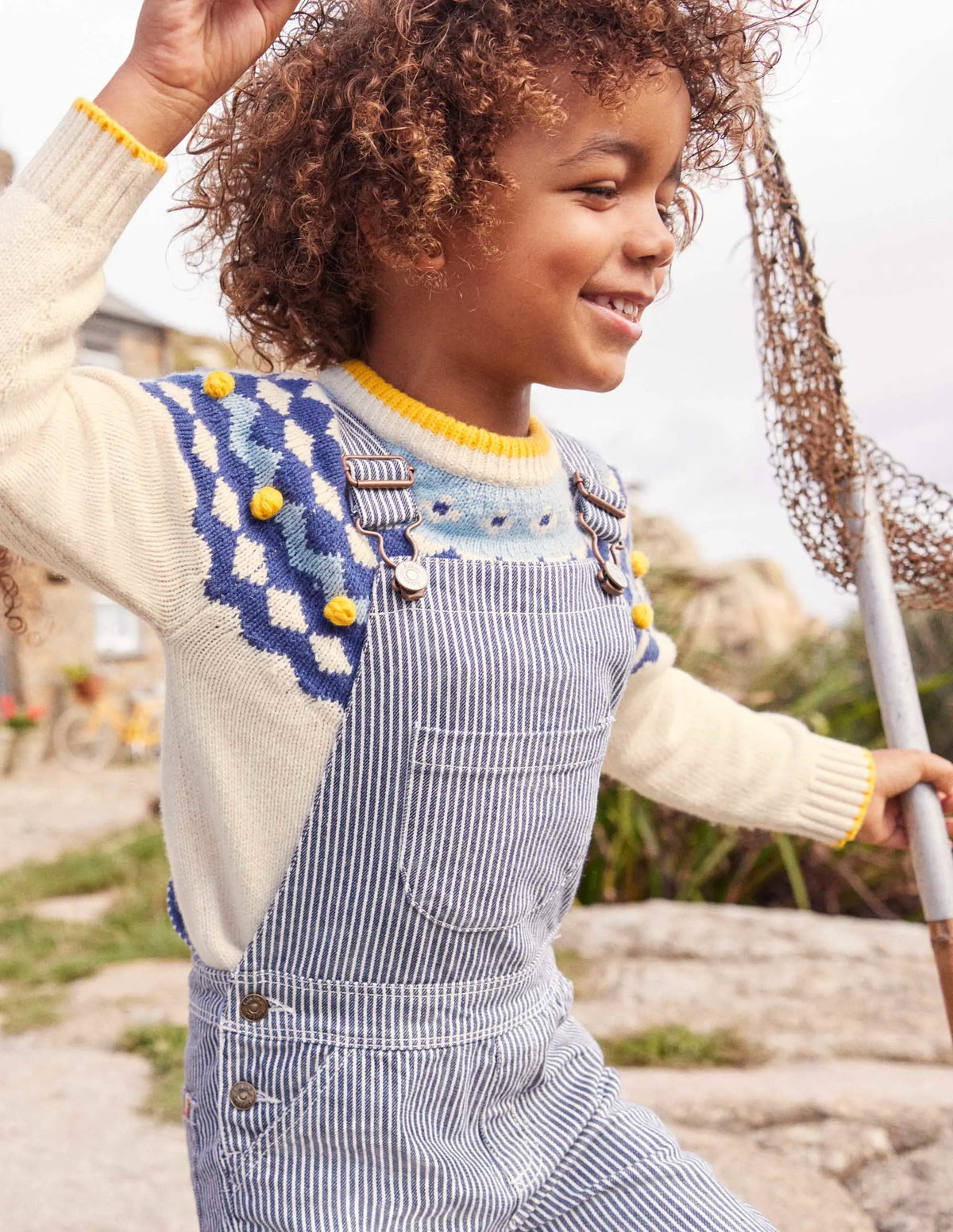 Chunky Fair Isle Crew Sweater-Ecru Marl Fair Isle