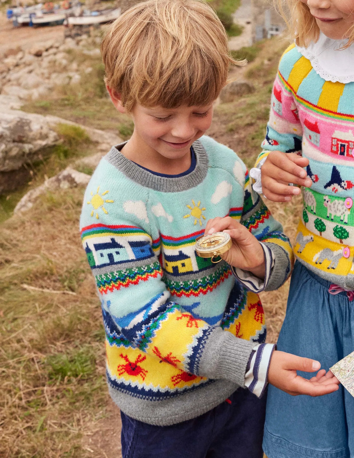 Seaside Fair Isle Sweater-Whales Fair Isle