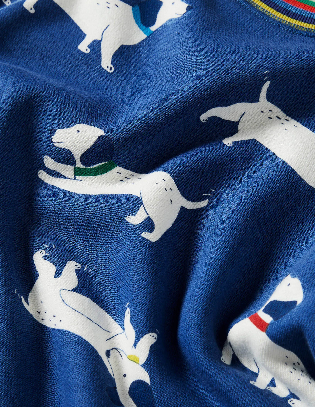 Printed Joggers-Venice Blue Sausage Dogs