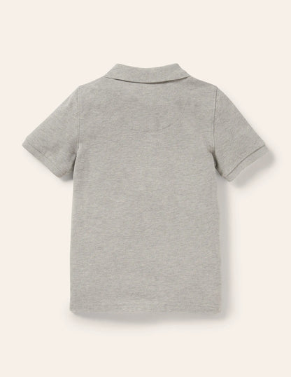 Piqué Polo Shirt-Grey Marl
