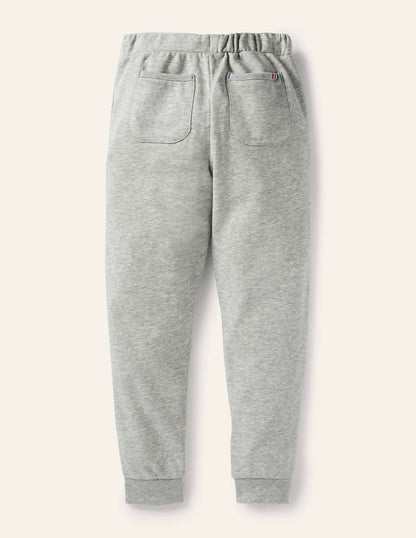 Rainbow Stripe Joggers-Grey Marl