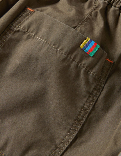 Lined Cord Pants-Khaki Green