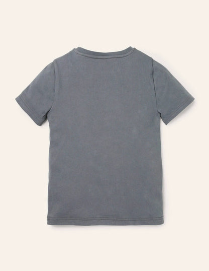 Lift-the-flap Space T-shirt-Smoke Grey Space Station