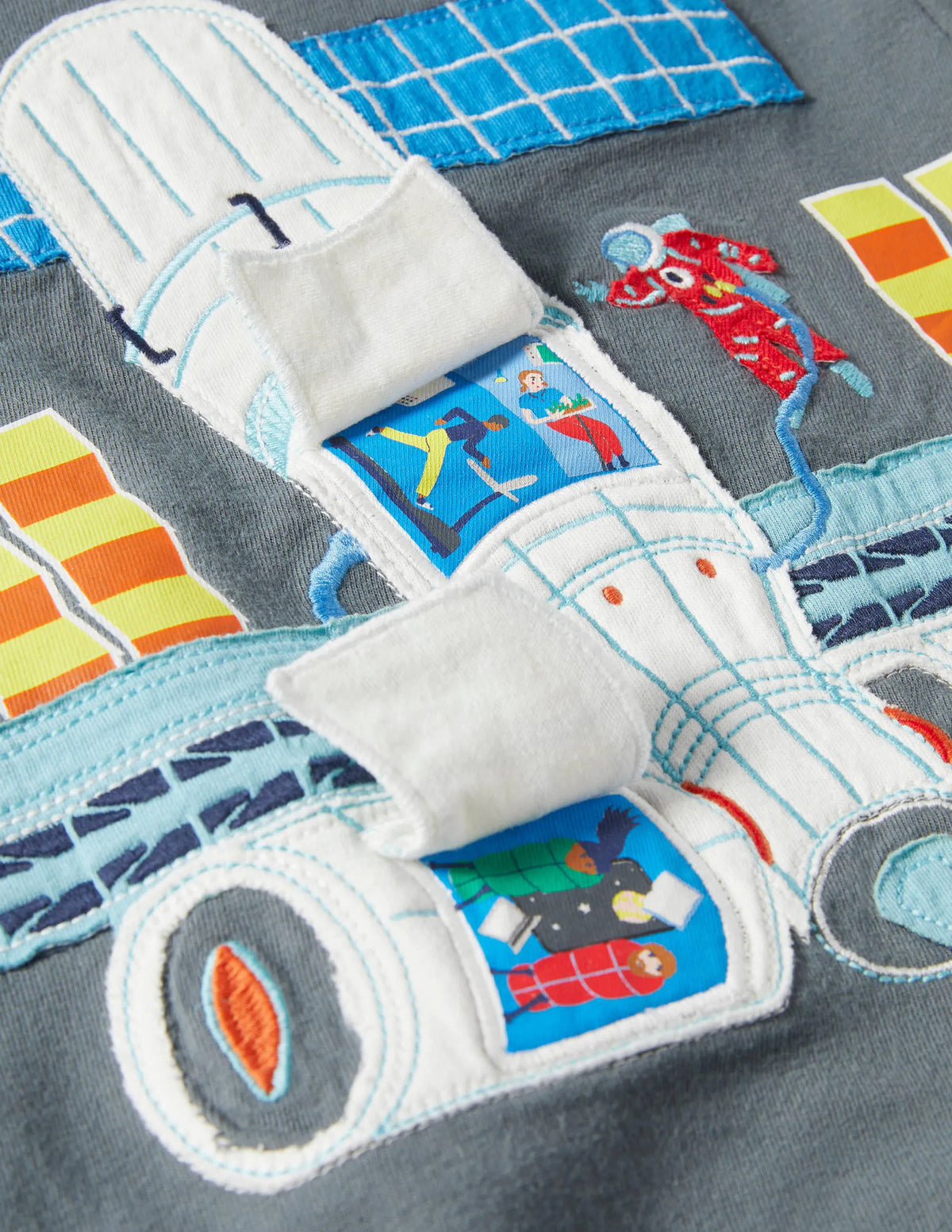 Lift-the-flap Space T-shirt-Smoke Grey Space Station