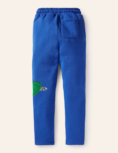 Turtle Appliqué Joggers-Brilliant Blue Turtles