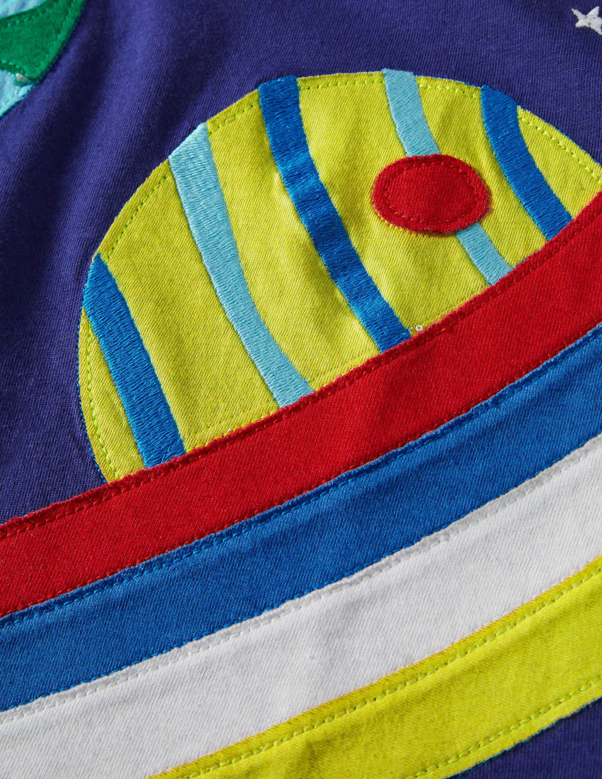 Zip Appliqué T-shirt-Starboard Blue Space