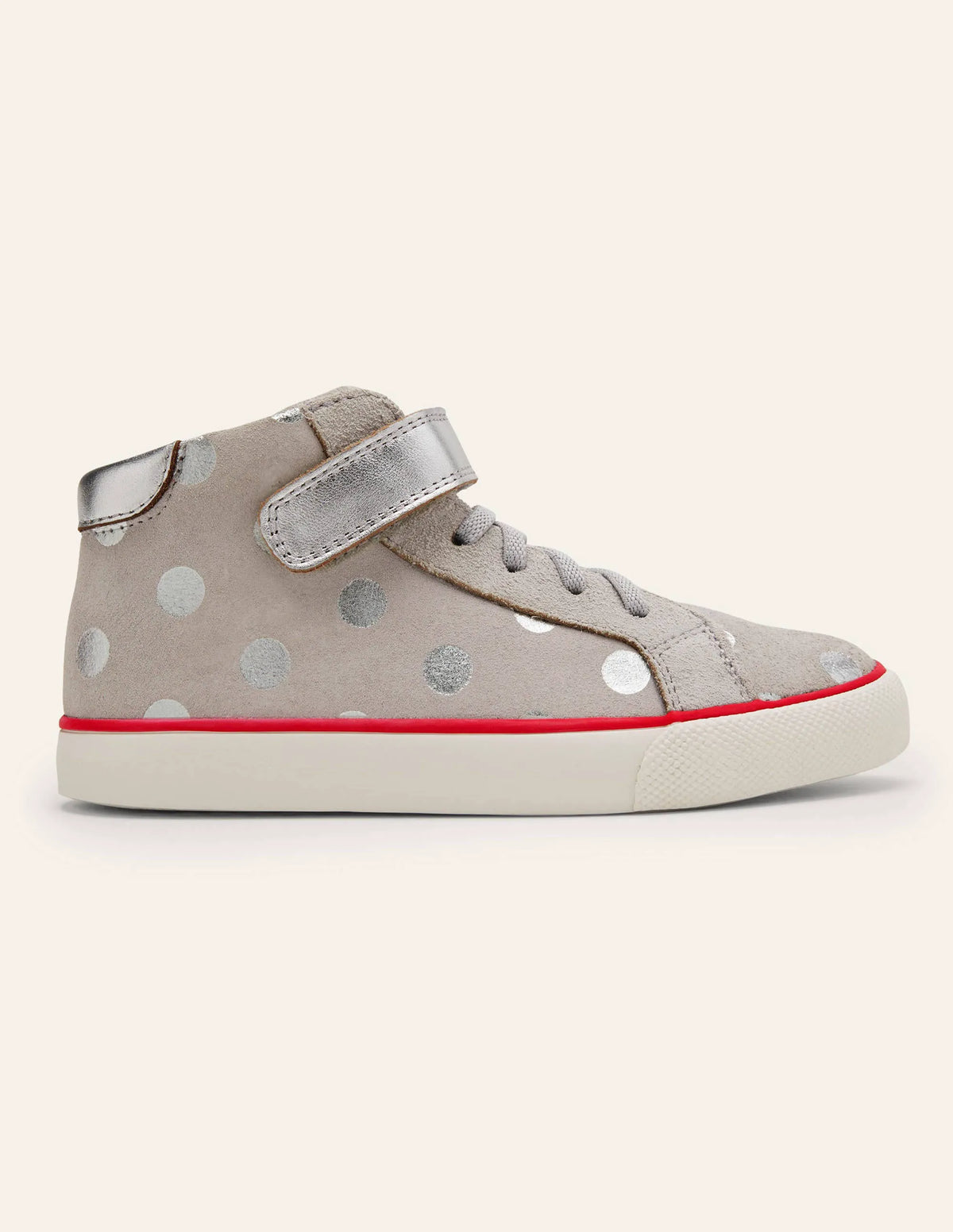 Elasticated Lace High Tops-Silver Spot