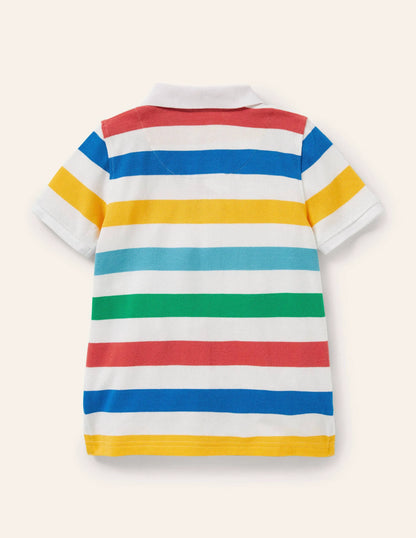 Piqué Polo Shirt-Multi Rainbow Stripe