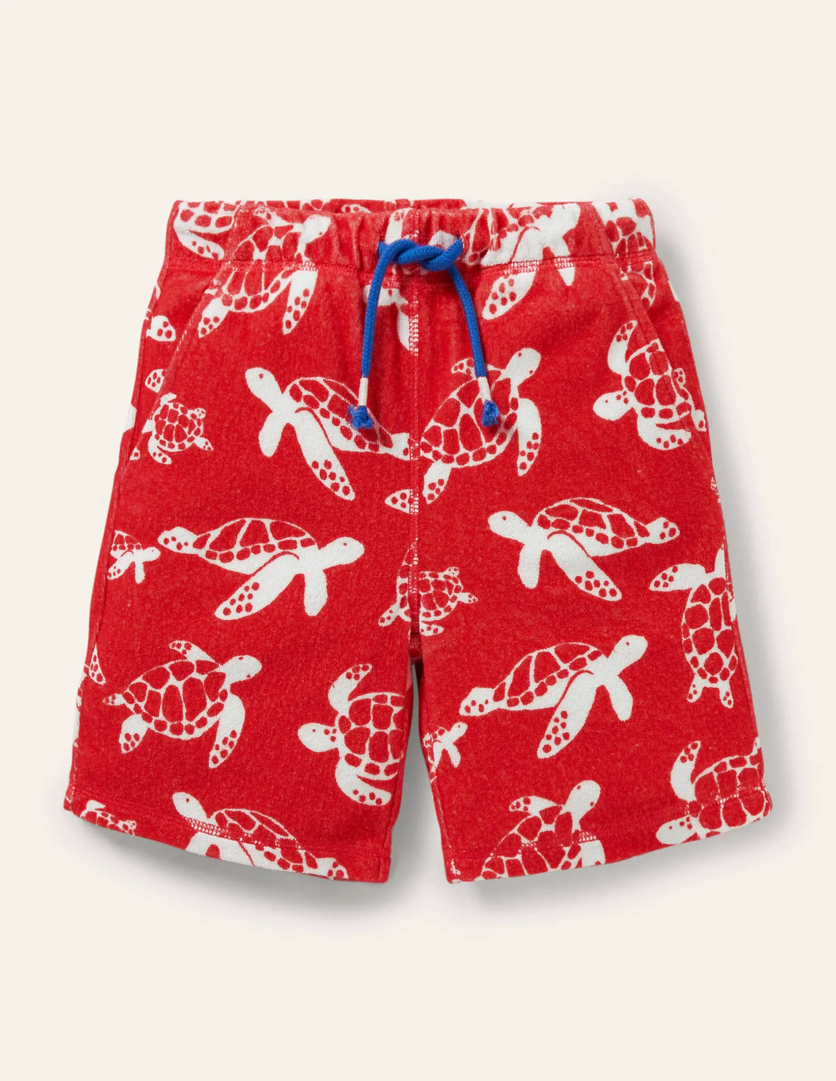 Towelling Sweatshorts-Strawberry Tart Red Turtles