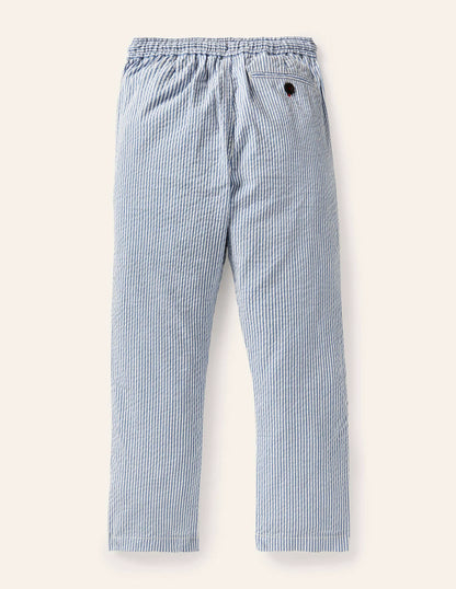 Smart Pull-on Pants-Bright Marina Blue Ticking