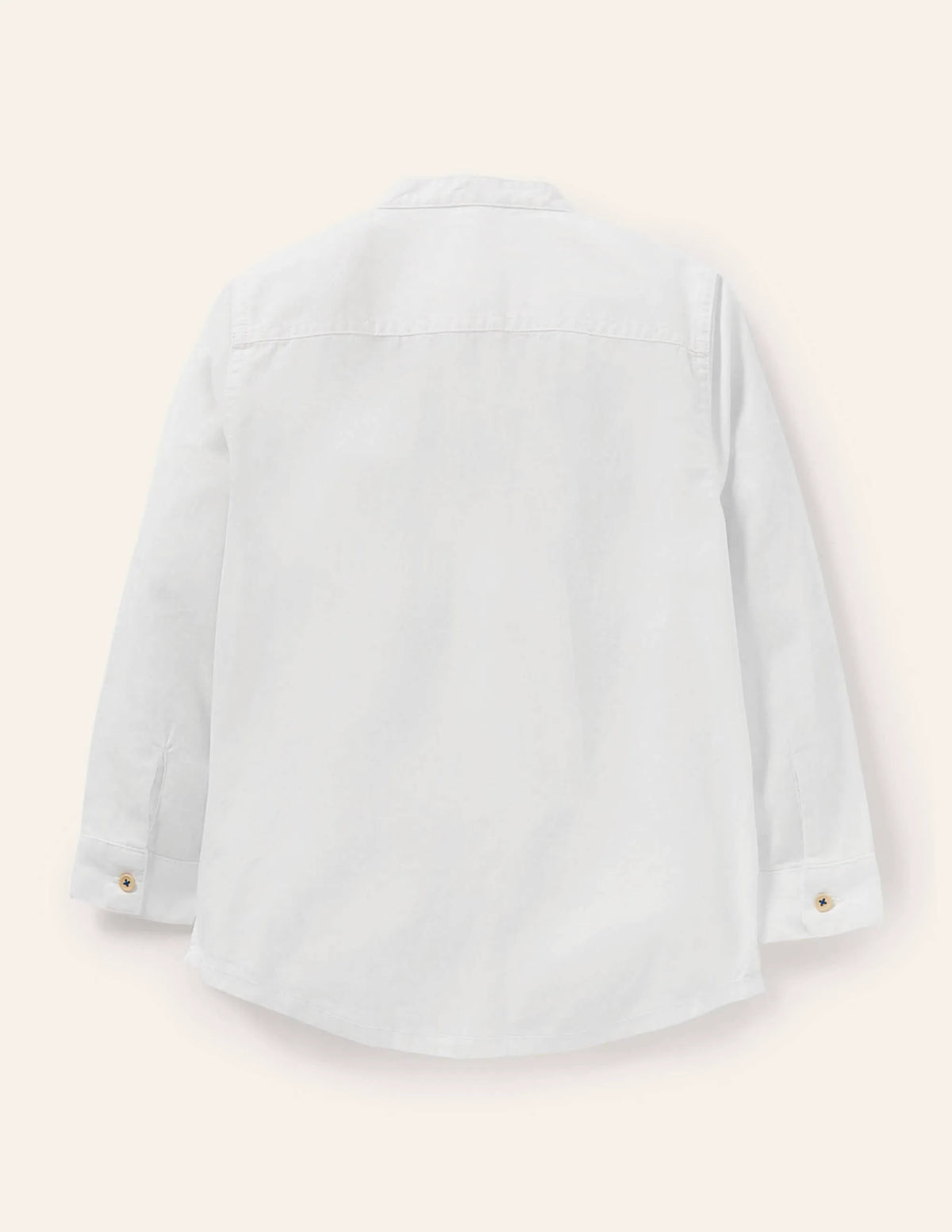 Linen Cotton Grandad Shirt-White