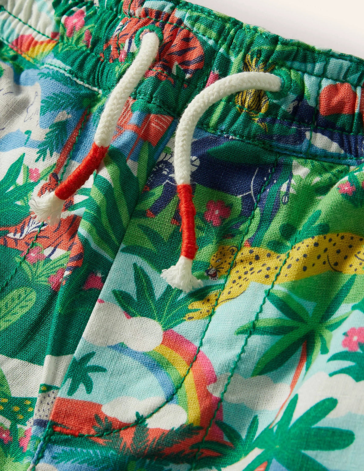 Pull-on Drawstring Shorts-Jungle Scene