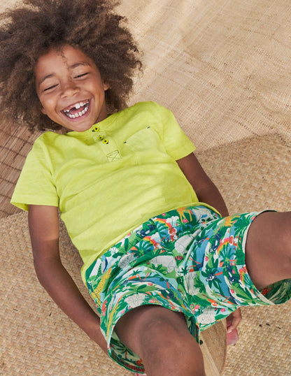 Pull-on Drawstring Shorts-Jungle Scene