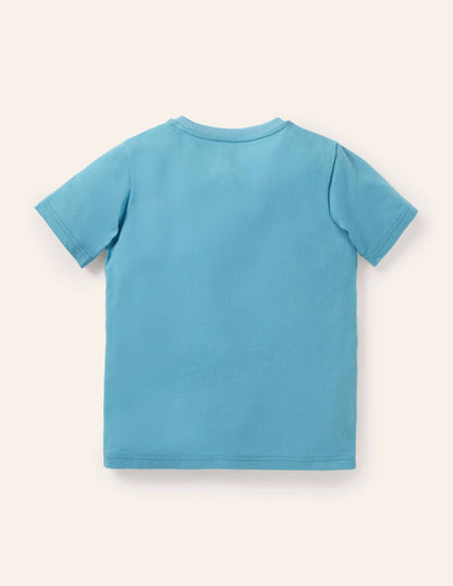 Lift-the-Flap Egg Hunt T-shirt-Surfboard Blue Rabbit
