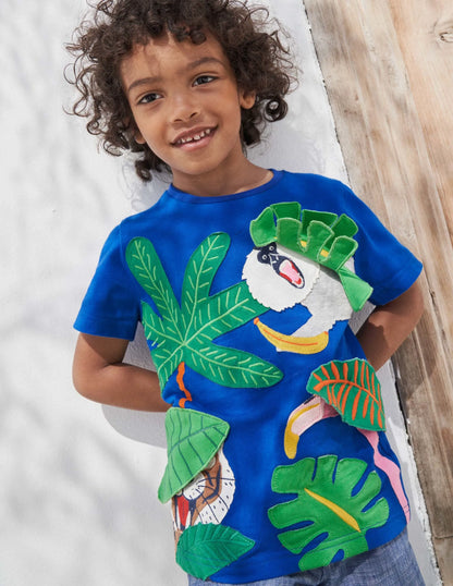Lift-the-flap Animal T-shirt-Bluebell Blue Peeping Jungle