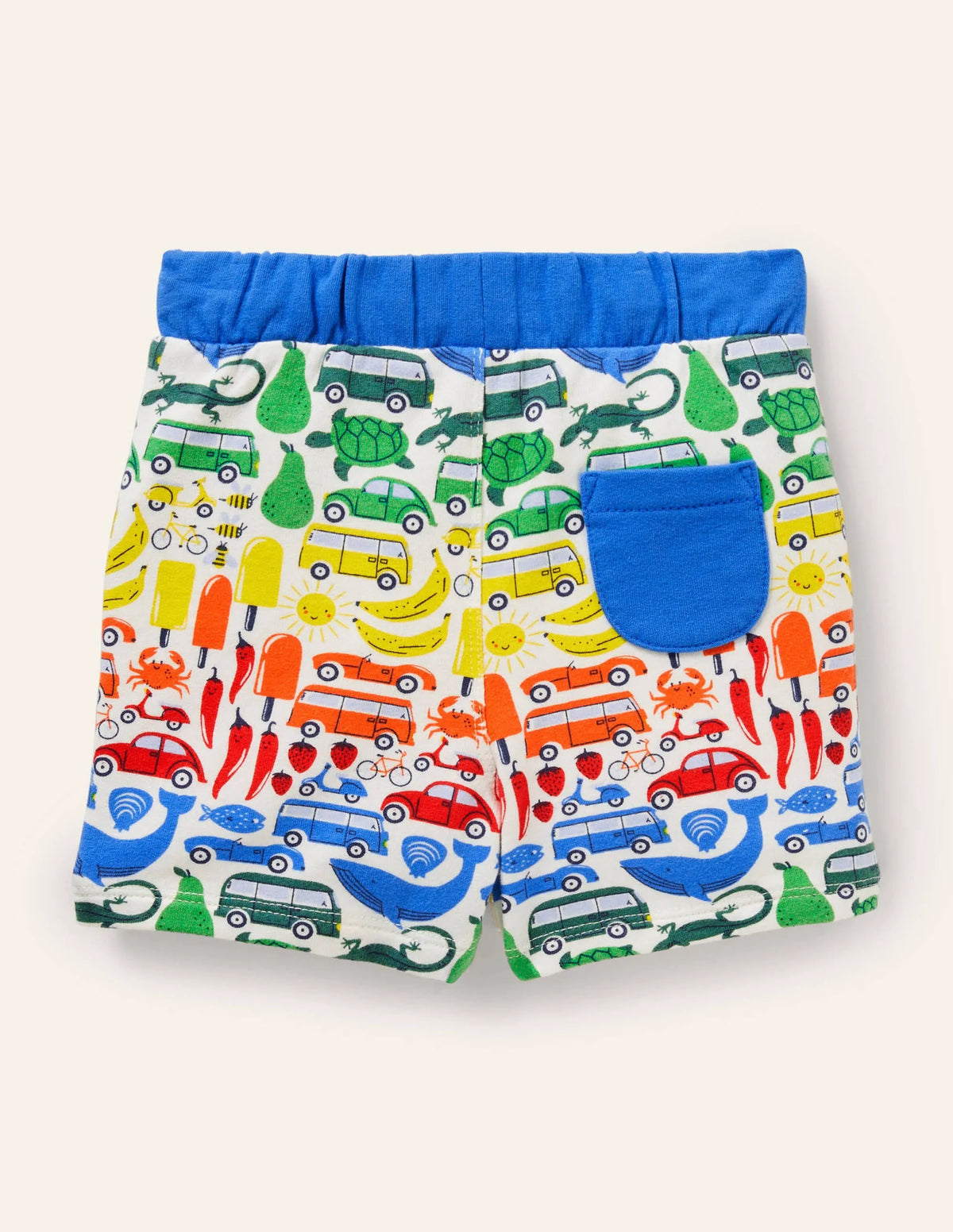 Jersey Shorts-Ivory Rainbow Road Trip