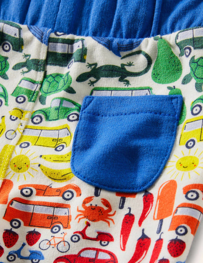 Jersey Shorts-Ivory Rainbow Road Trip