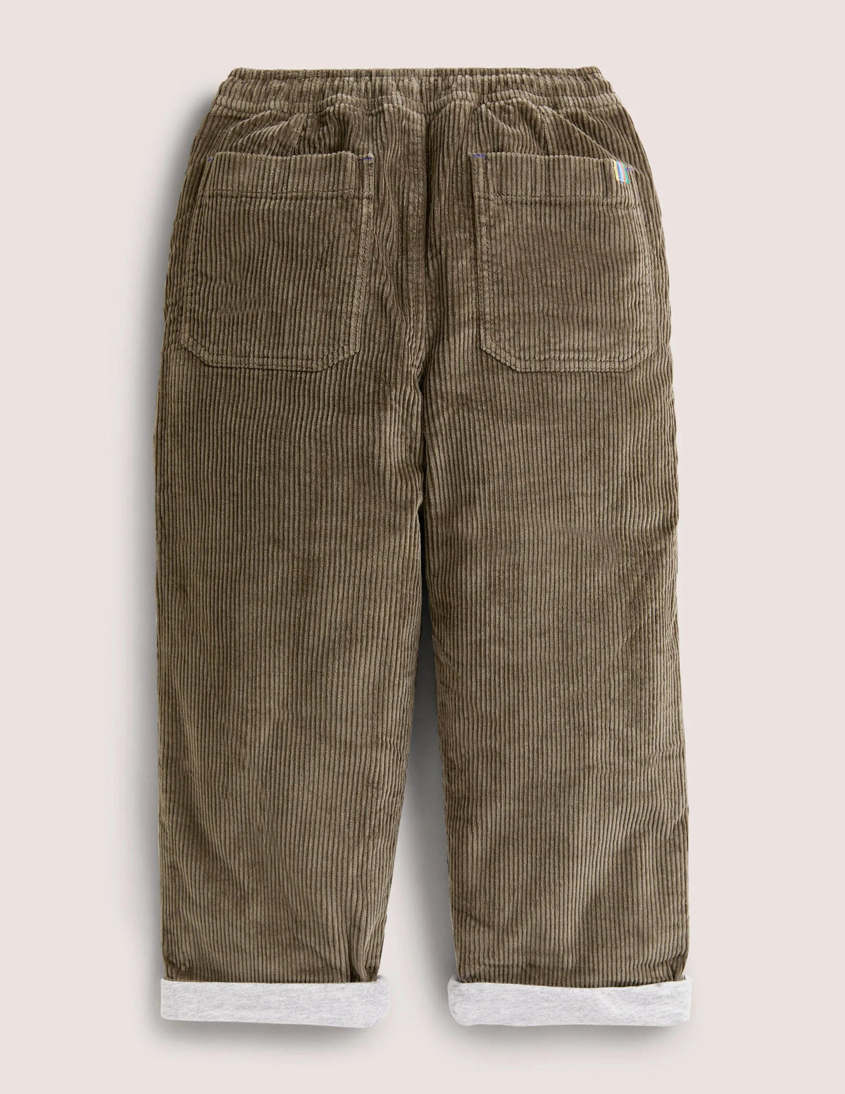 Lined Cord Pants-Khaki Green Cord
