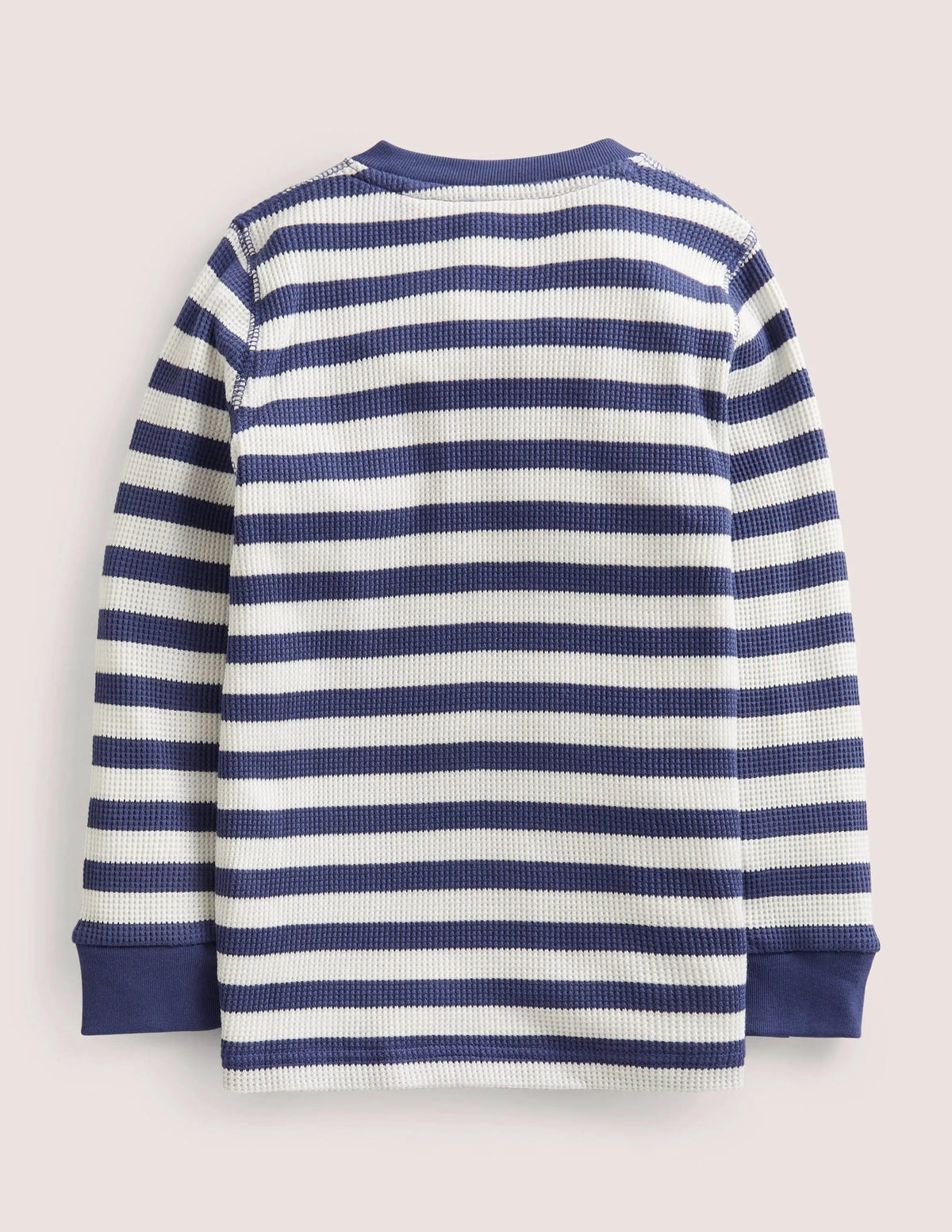 Waffle Henley T-Shirt-Ivory/Starboard